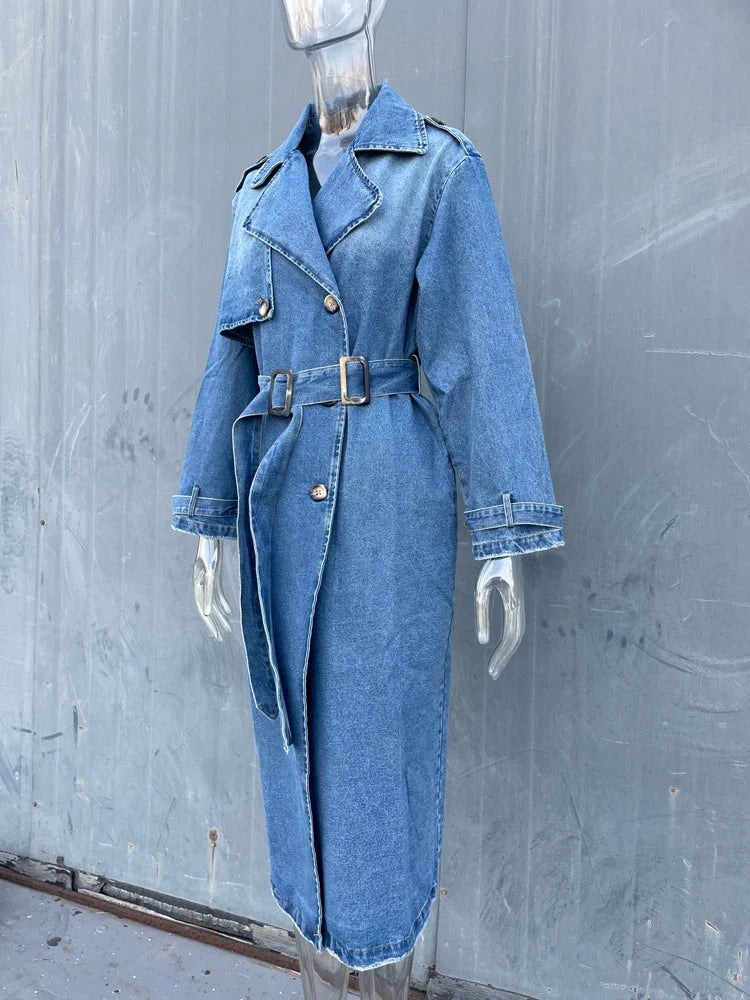 CHELSEA - DENIM - PŁASZCZ TRENCH