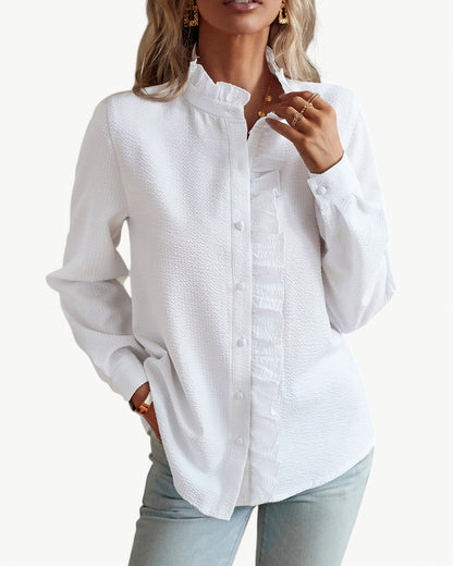 CLÉMENCE – Elegancka bluzka z falbaną | Kobiecy i ponadczasowy design