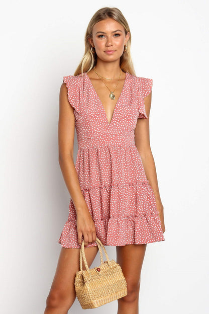 VALÉRIE – Krótka sukienka z dekoltem w kształcie litery V – Lekka i kobieca