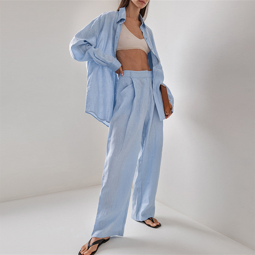 AMARA – Elegancki zestaw z długim rękawem i spodniami | Lekki, przewiewny i stylowy