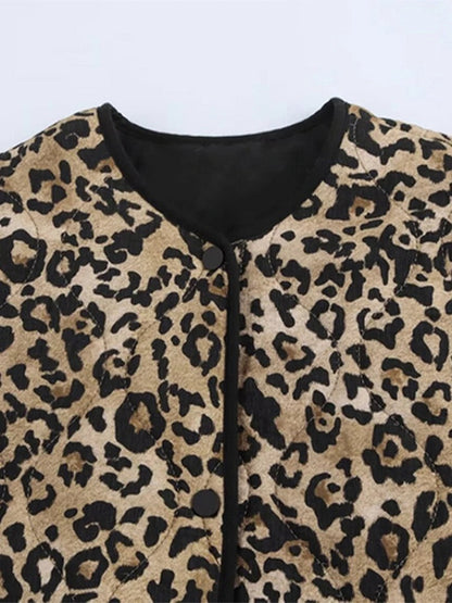 STINA - LEOPARD | CZARNY BIAŁY - KURTKA LEKKA