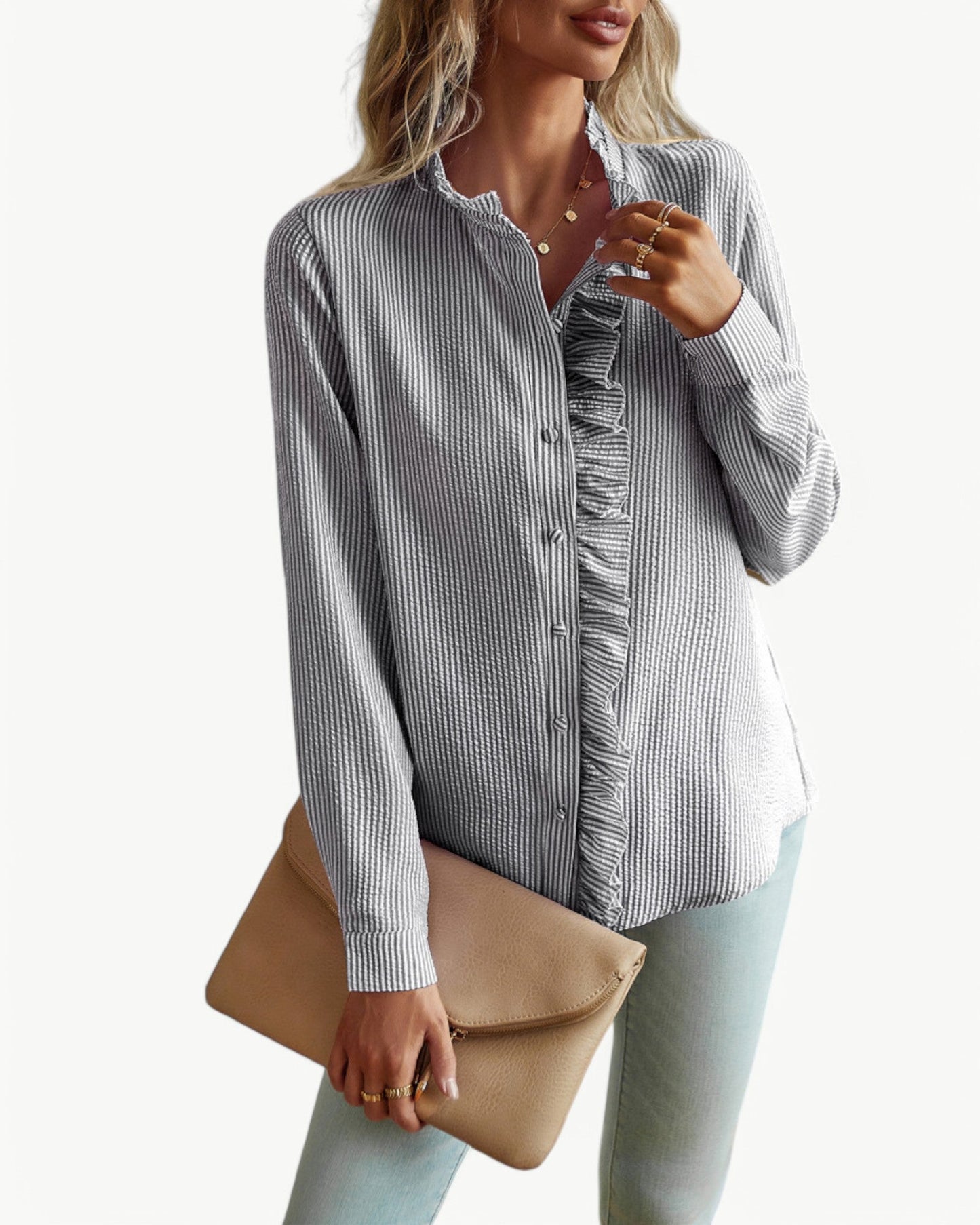 CLÉMENCE – Elegancka bluzka z falbaną | Kobiecy i ponadczasowy design