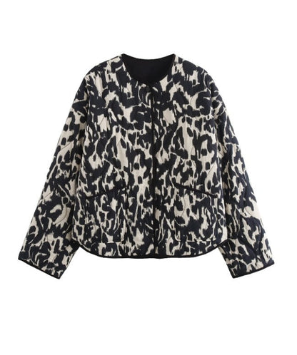 STINA - LEOPARD | CZARNY BIAŁY - KURTKA LEKKA