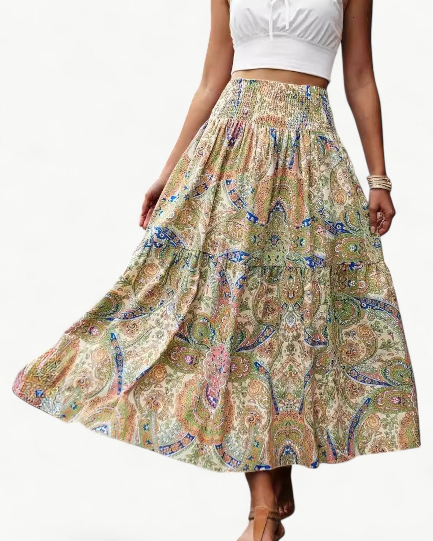 ARIANA – Spódnica w wzory z gumką w talii