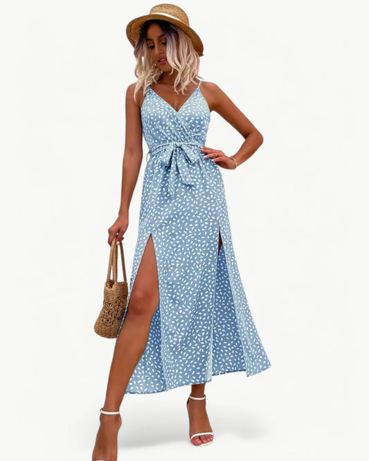 SOLÈNE – Sukienka letnia z dekoltem w serek i podwójnymi rozcięciami | Elegancka i ponadczasowa