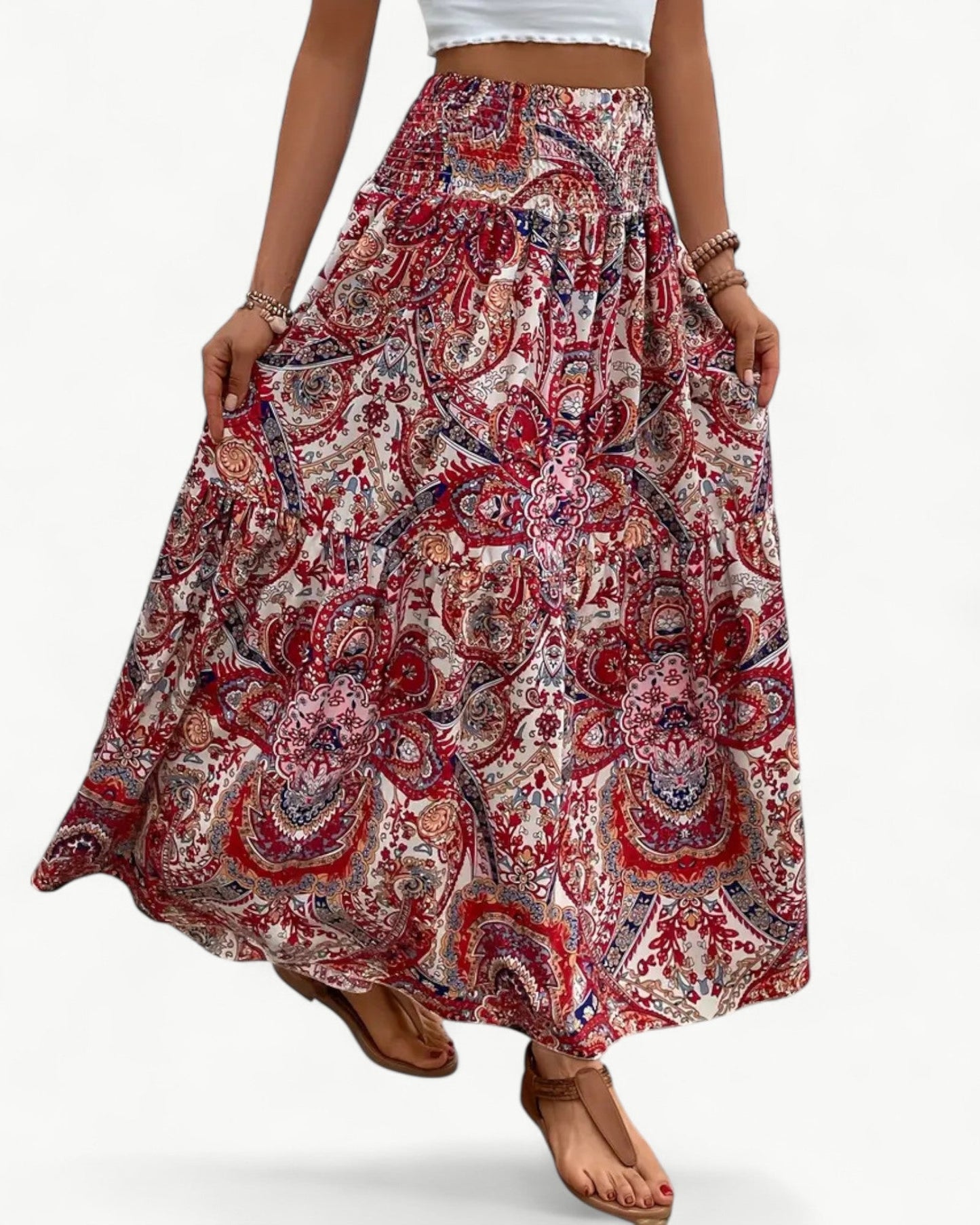 ARIANA – Spódnica w wzory z gumką w talii