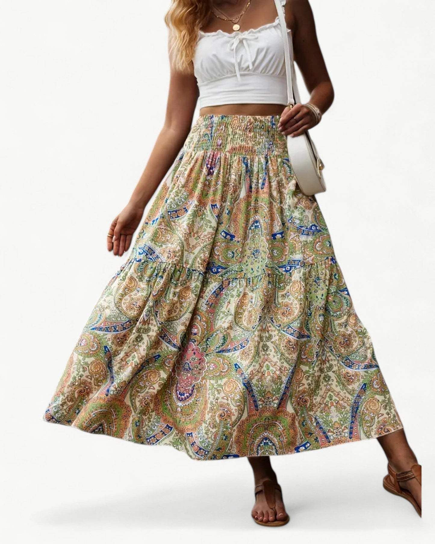 ARIANA – Spódnica w wzory z gumką w talii