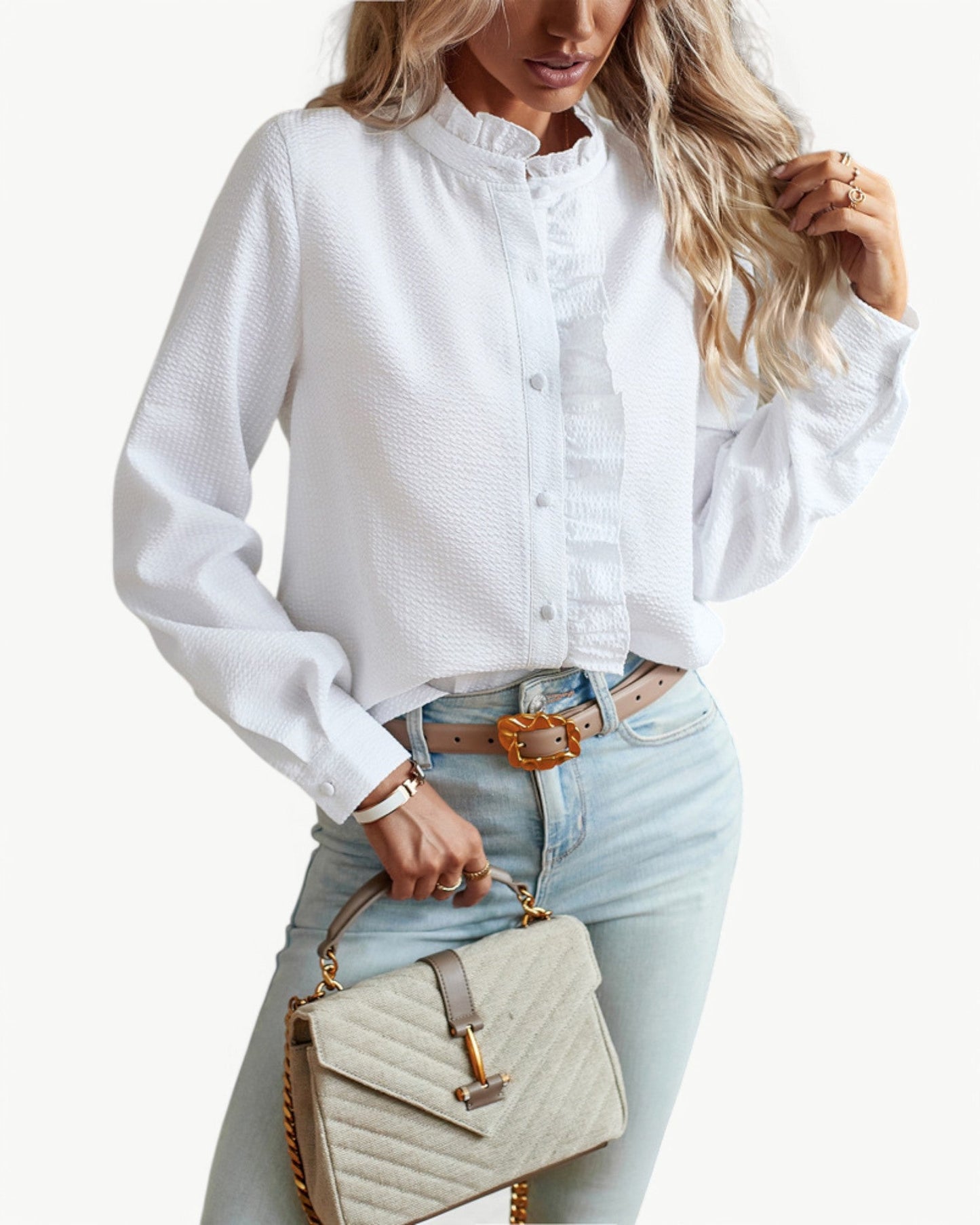 CLÉMENCE – Elegancka bluzka z falbaną | Kobiecy i ponadczasowy design