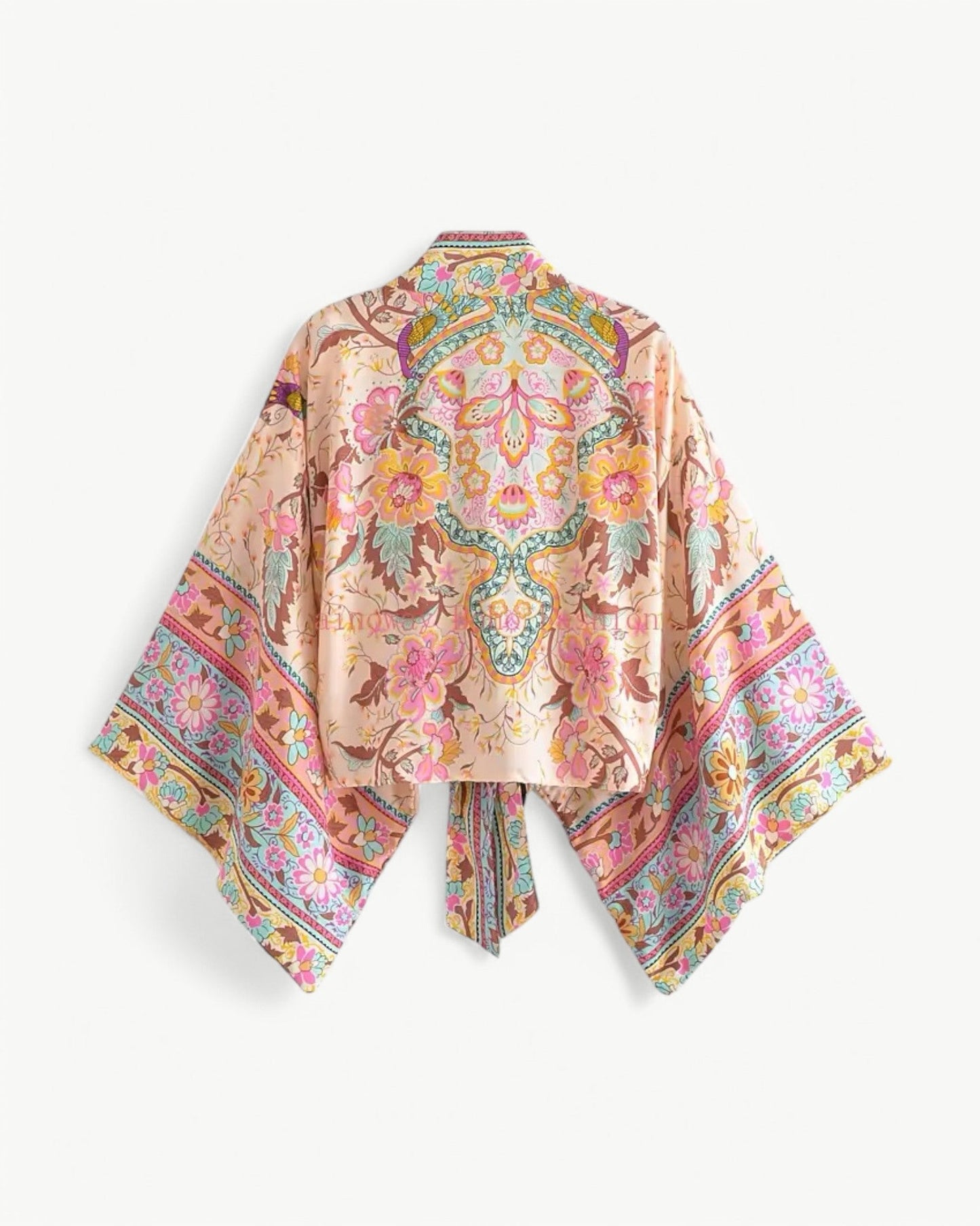 ODÉLIA – Boho kimono-bluzka z wiązaniem z przodu i dekoltem w kształcie litery V
