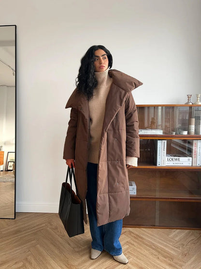 JULIE - DŁUGA PŁASZCZ - WYSOKI KOŁNIERZ