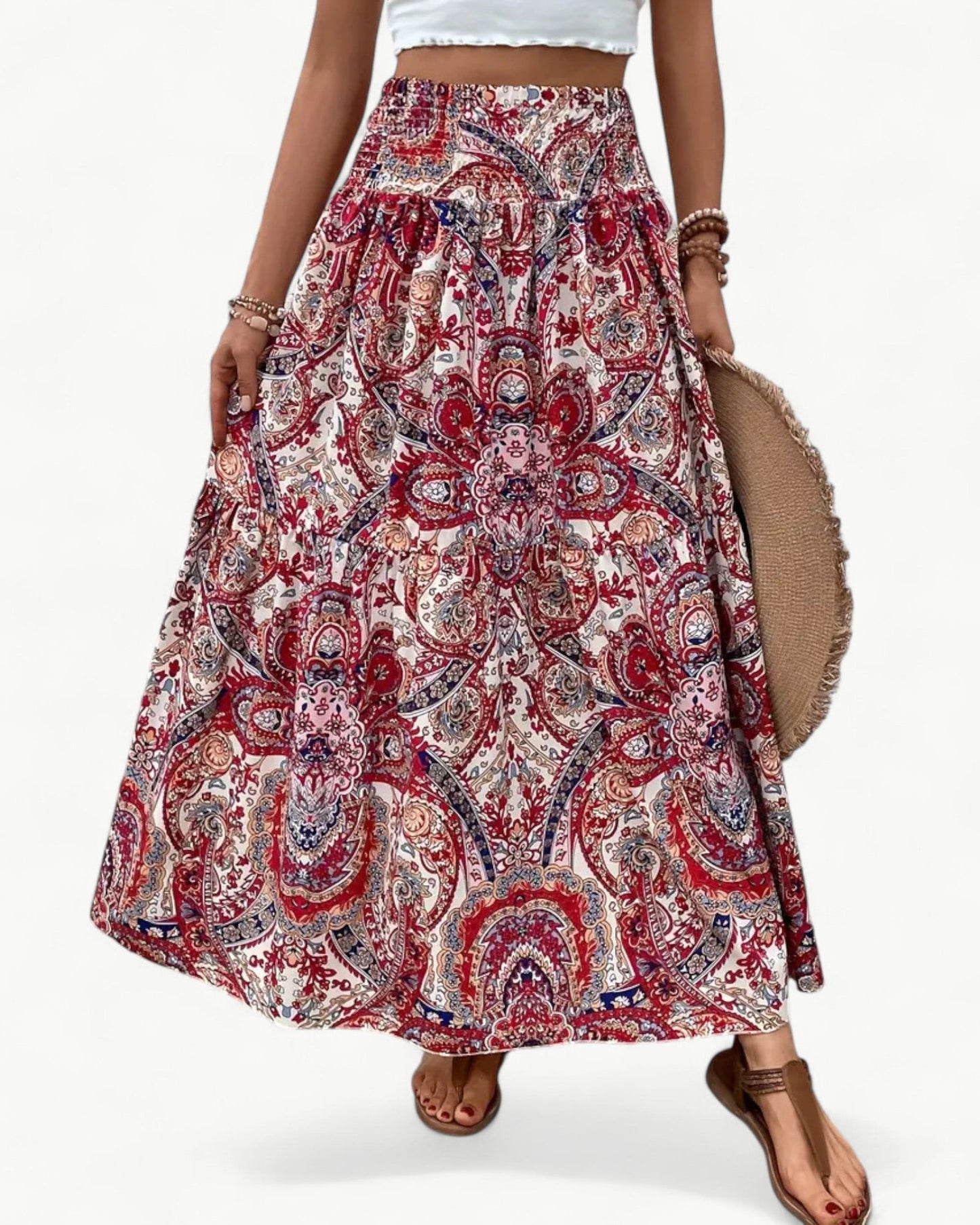 ARIANA – Spódnica w wzory z gumką w talii