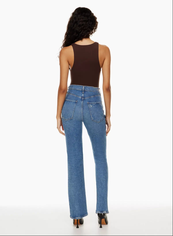 ELINA – Jeansy z wysokim stanem i prostą nogawką