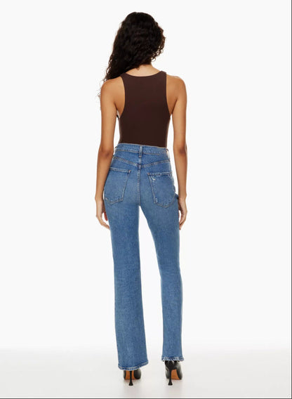 ELINA – Jeansy z wysokim stanem i prostą nogawką