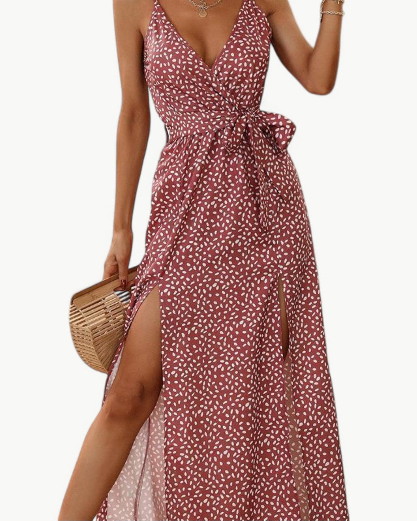 SOLÈNE – Sukienka letnia z dekoltem w serek i podwójnymi rozcięciami | Elegancka i ponadczasowa