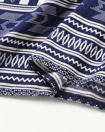 MATHILDE – Sukienka maxi z dekoltem w serek, odkryty plecy i wzór | Lekka i letnia