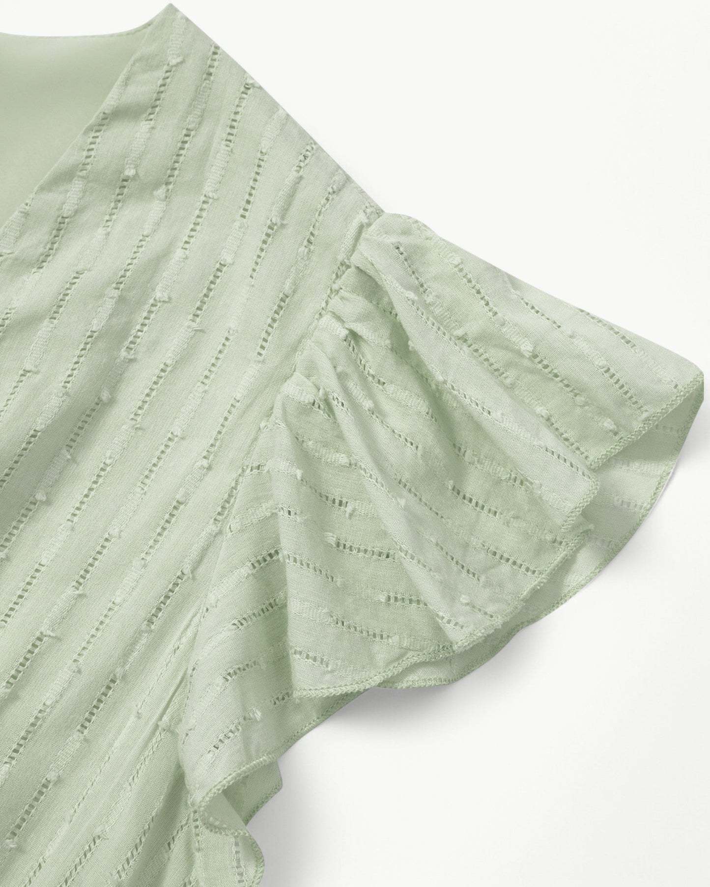 LARA – Sukienka midi z dekoltem w kształcie litery V i falbanami – Lekka i elegancka ulubienica