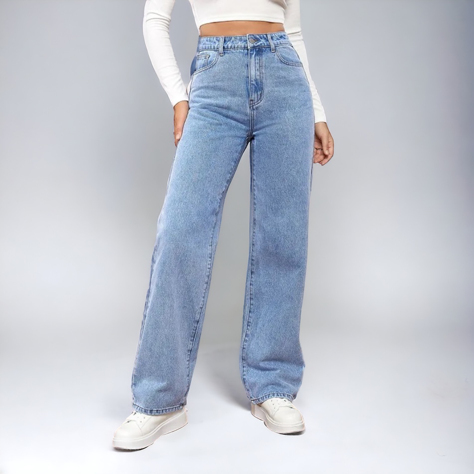 LOUISE – Jeansy z wysokim stanem i prostą nogawką