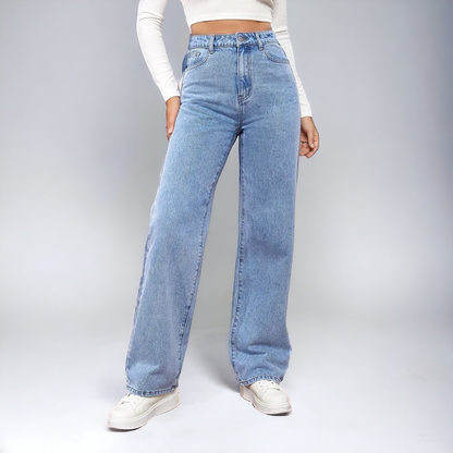 LOUISE – Jeansy z wysokim stanem i prostą nogawką