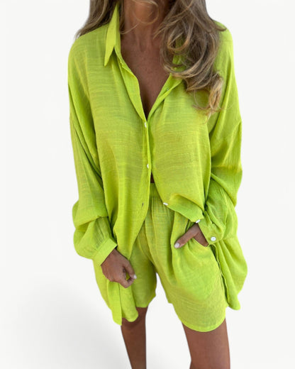 JADE – 2-elementowy zestaw z koszulą i szortami | Stylowy i swobodny wygląd