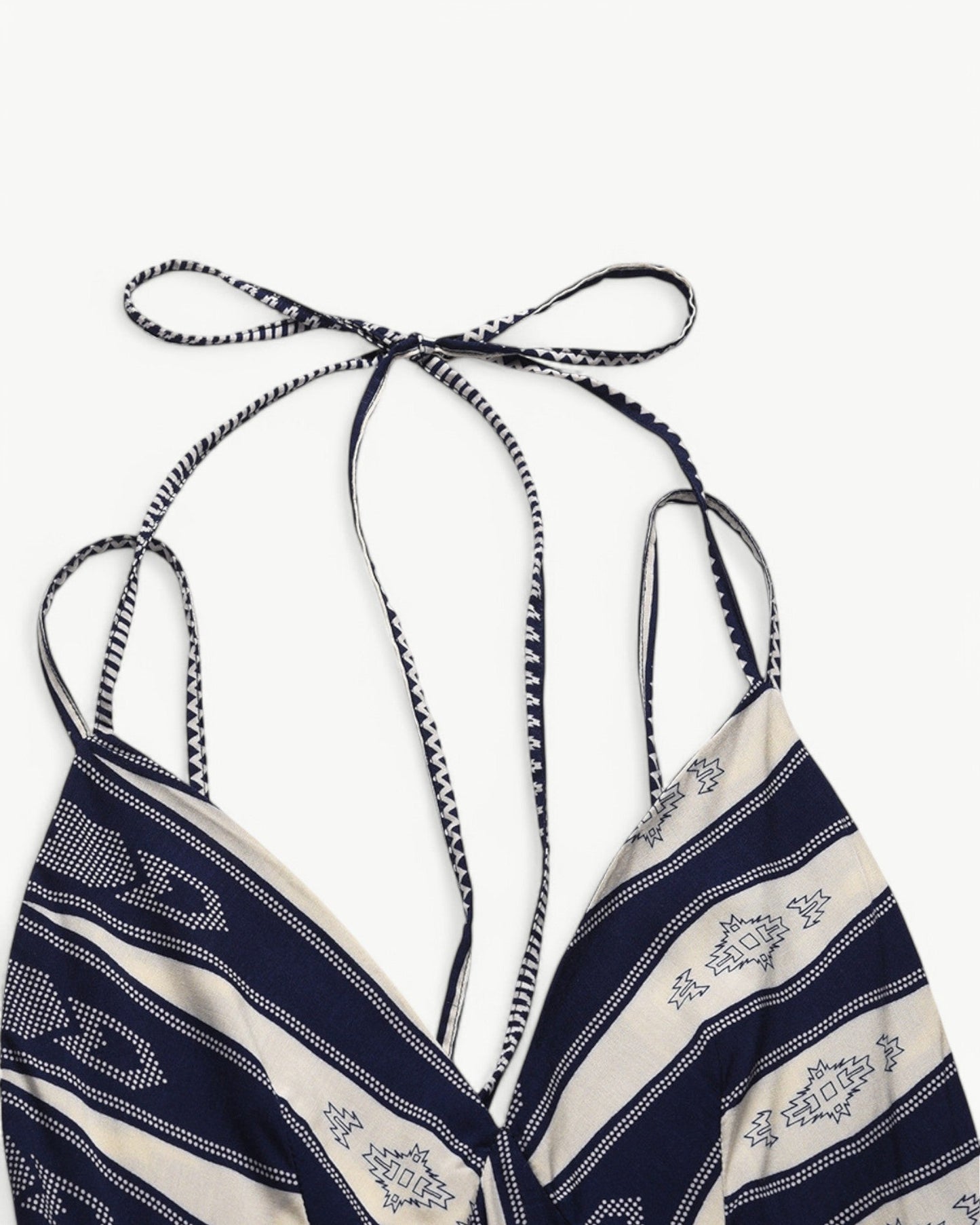 MATHILDE – Sukienka maxi z dekoltem w serek, odkryty plecy i wzór | Lekka i letnia