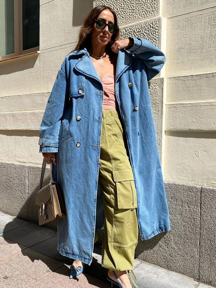 CHELSEA - DENIM - PŁASZCZ TRENCH
