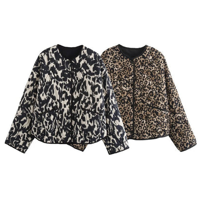 STINA - LEOPARD | CZARNY BIAŁY - KURTKA LEKKA