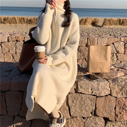 SELMA - WYSOKI KOŁNIERZ & DZIANINOWA SUKIENKA