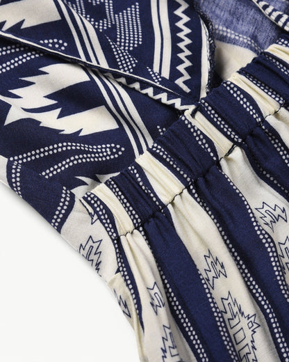 MATHILDE – Sukienka maxi z dekoltem w serek, odkryty plecy i wzór | Lekka i letnia