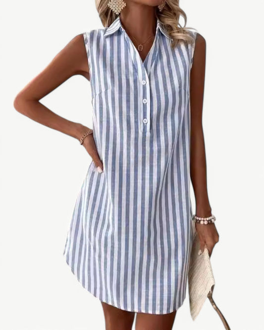 MARCELINE – Koszulowa sukienka bez rękawów | Klasyczna i letnia