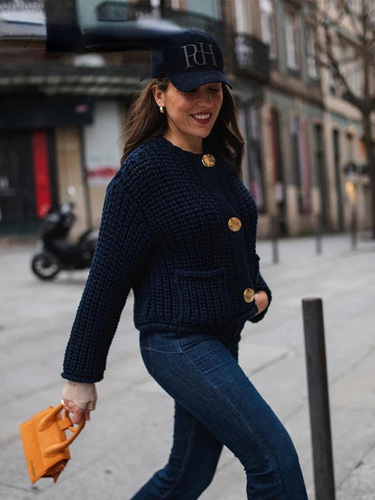 DANIELLA - GRUBE DZIANINOWE - KARDIGAN