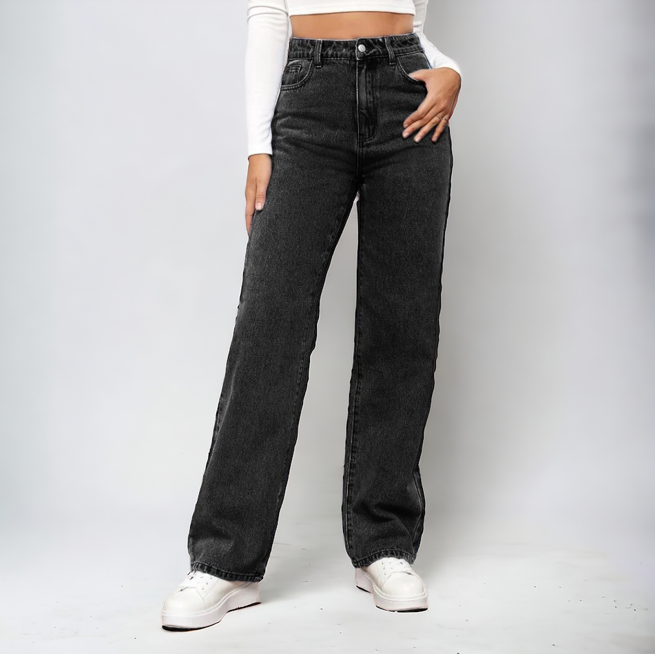 LOUISE – Jeansy z wysokim stanem i prostą nogawką