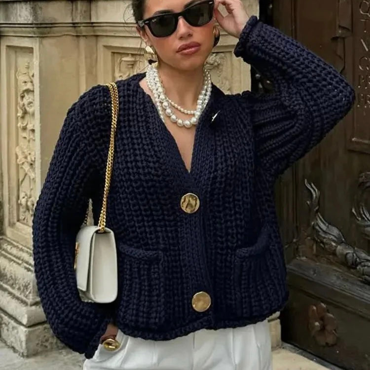 DANIELLA - GRUBE DZIANINOWE - KARDIGAN