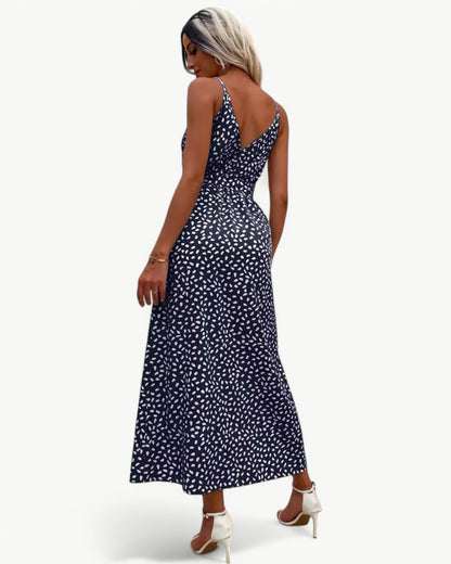 SOLÈNE – Sukienka letnia z dekoltem w serek i podwójnymi rozcięciami | Elegancka i ponadczasowa