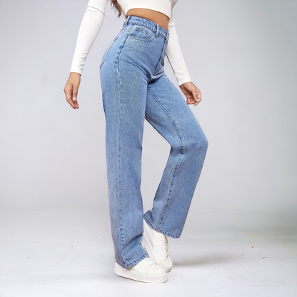 LOUISE – Jeansy z wysokim stanem i prostą nogawką