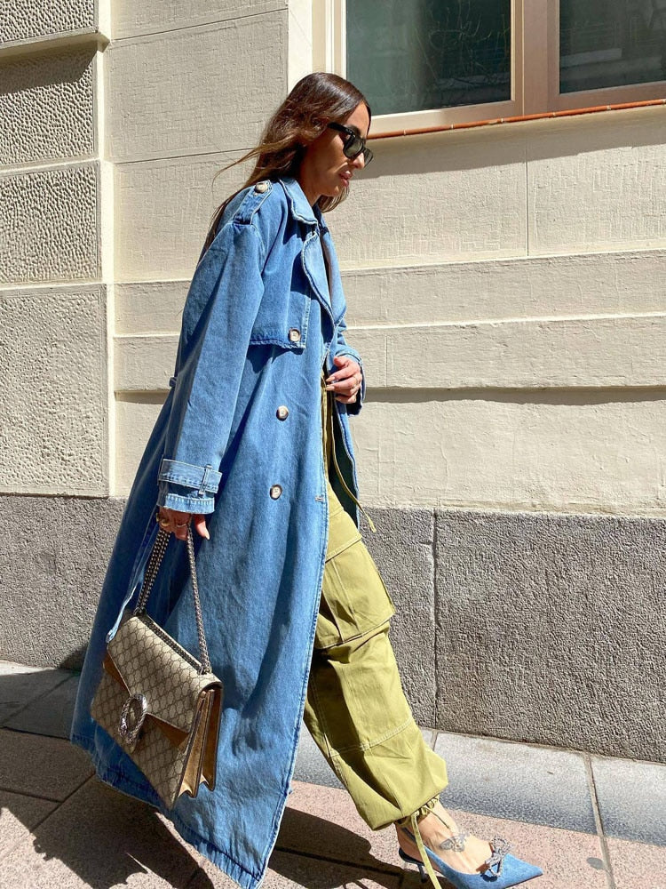 CHELSEA - DENIM - PŁASZCZ TRENCH