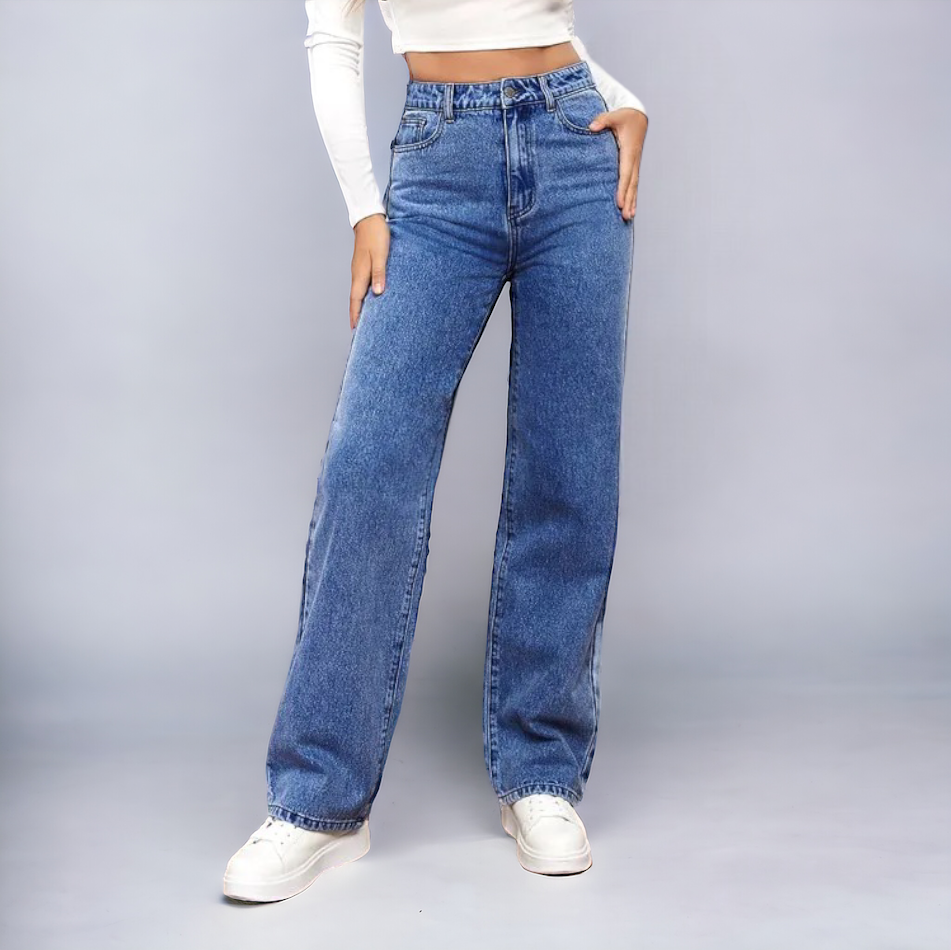 LOUISE – Jeansy z wysokim stanem i prostą nogawką