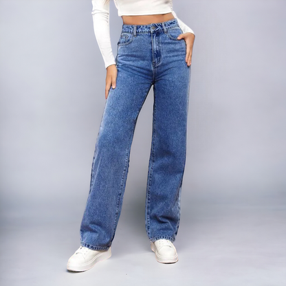 LOUISE – Jeansy z wysokim stanem i prostą nogawką