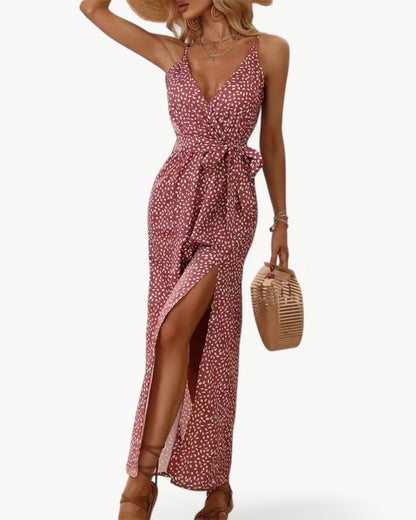 SOLÈNE – Sukienka letnia z dekoltem w serek i podwójnymi rozcięciami | Elegancka i ponadczasowa