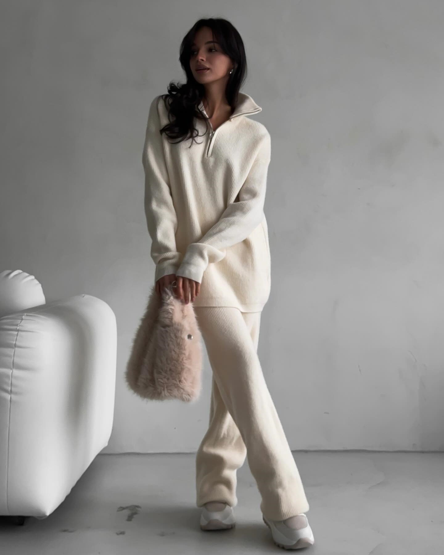 TOVE - DZIANINOWY ZAMEK NA PÓŁ - 2-CZĘŚCIOWY ZESTAW