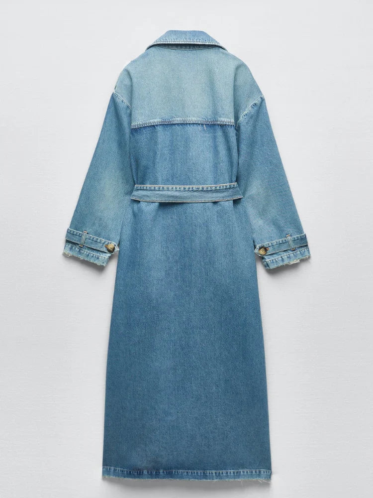 CHELSEA - DENIM - PŁASZCZ TRENCH