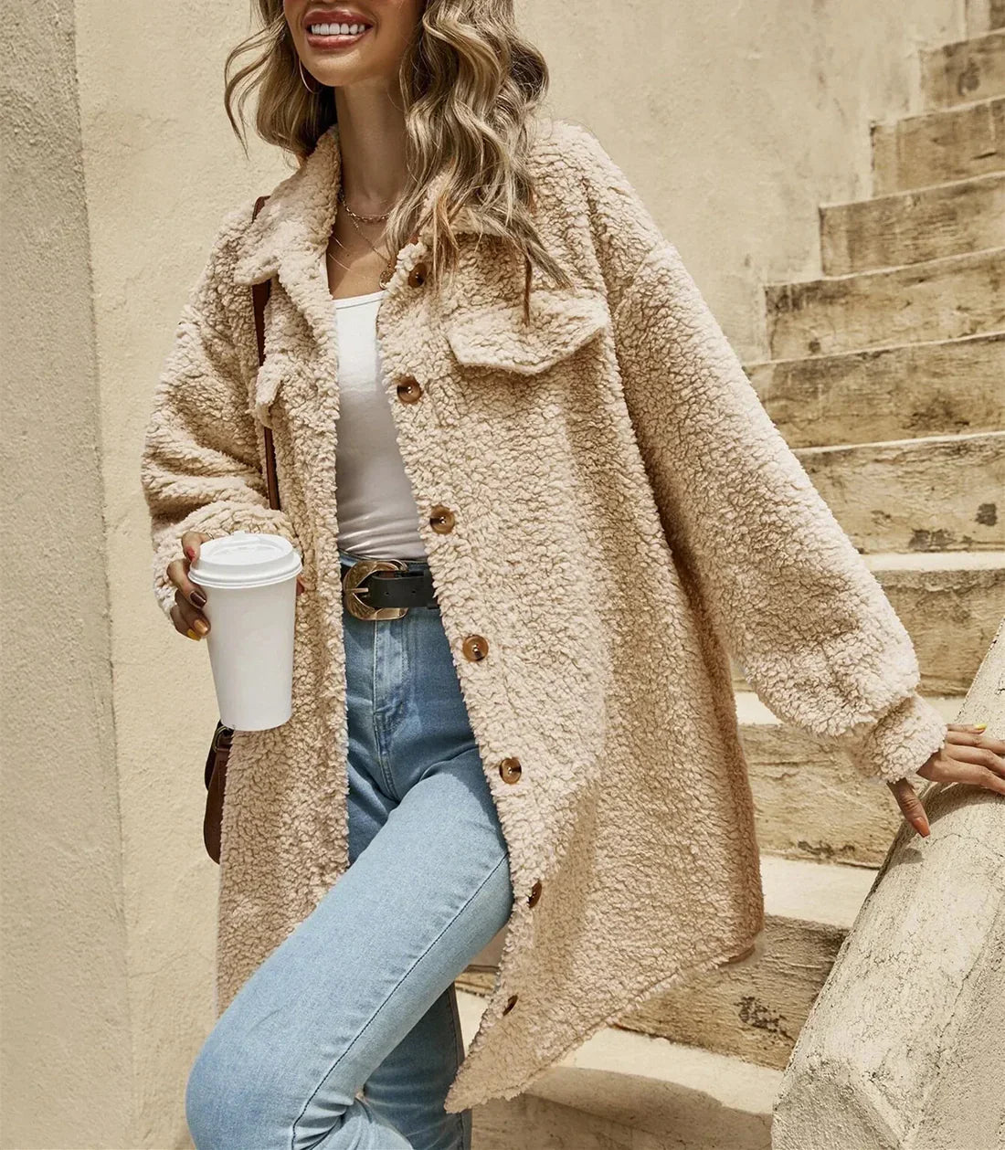 CLARA – Płaszcz typu teddy