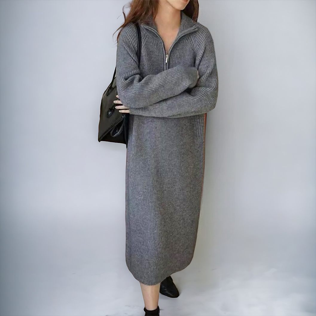 SELMA - WYSOKI KOŁNIERZ & DZIANINOWA SUKIENKA