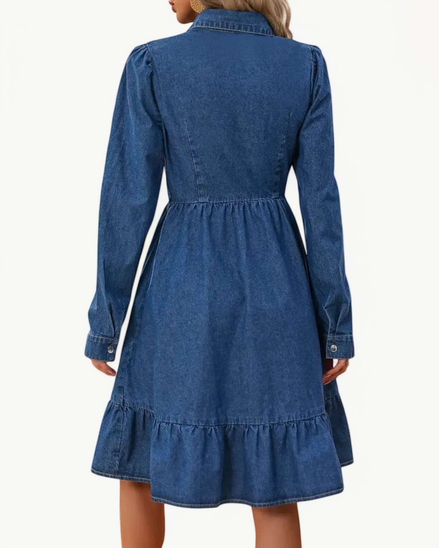 HÉLOÏSE – Sukienka dżinsowa z guzikami i falbaną