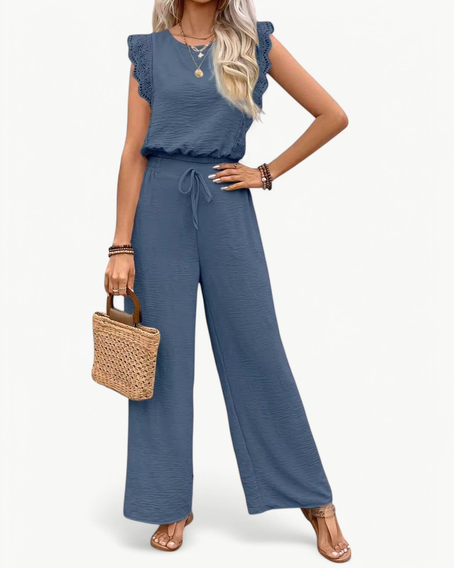 CÉLESTE – 2-częściowy zestaw z koronkowymi detalami – Lekki i letni