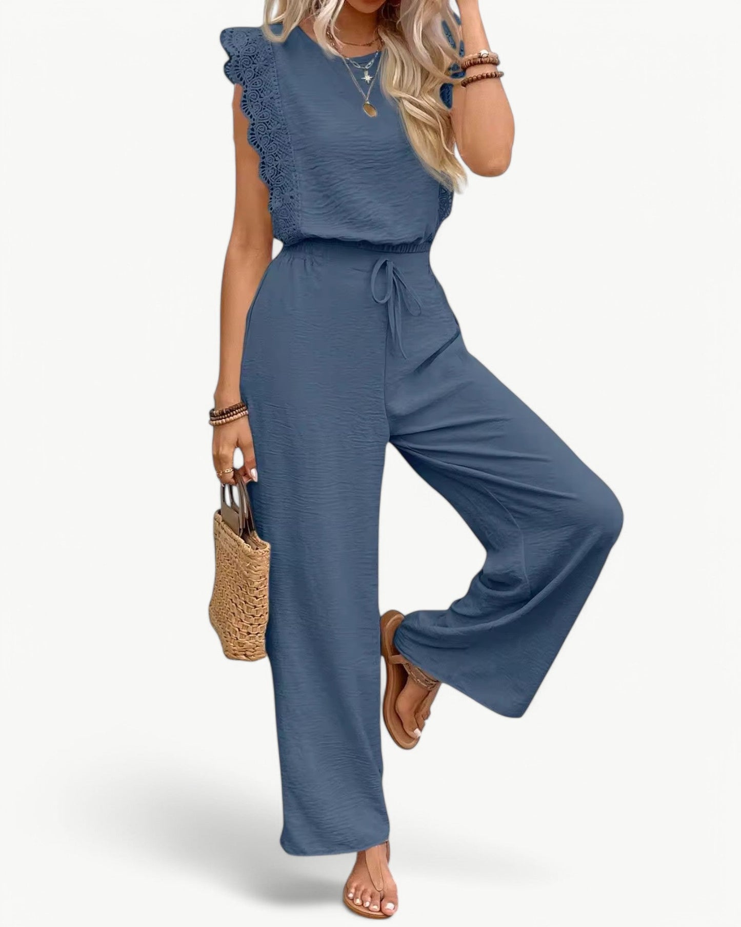 CÉLESTE – 2-częściowy zestaw z koronkowymi detalami – Lekki i letni