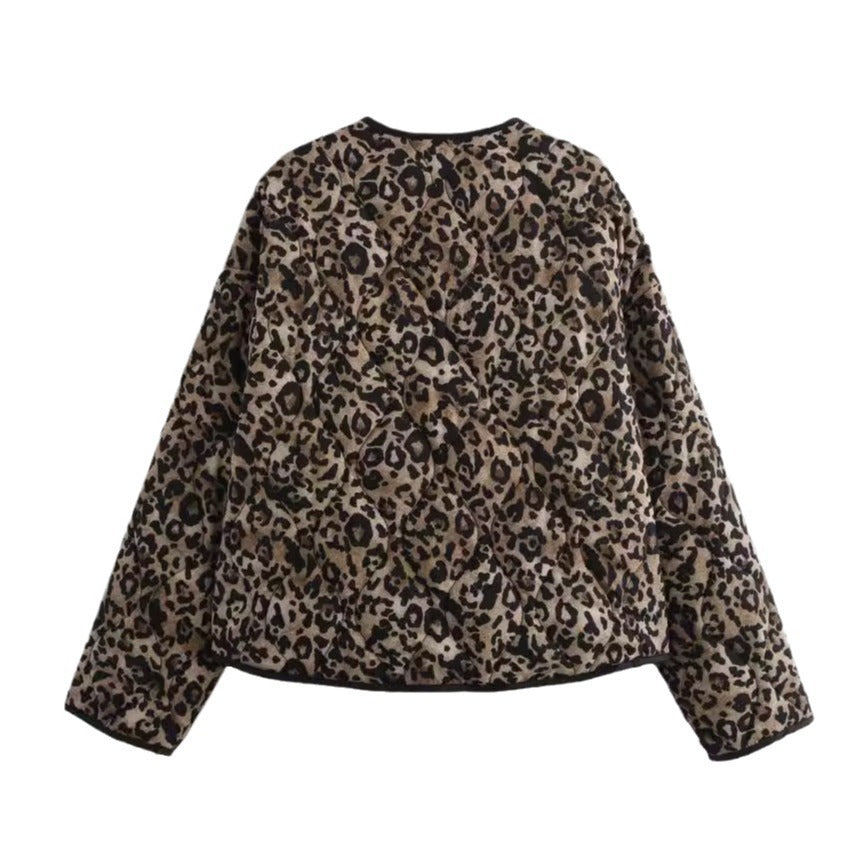 STINA - LEOPARD | CZARNY BIAŁY - KURTKA LEKKA