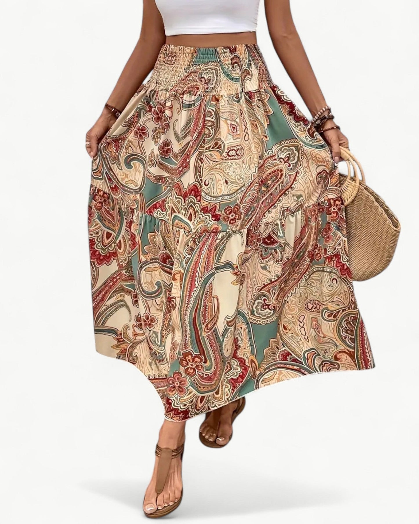 ARIANA – Spódnica w wzory z gumką w talii