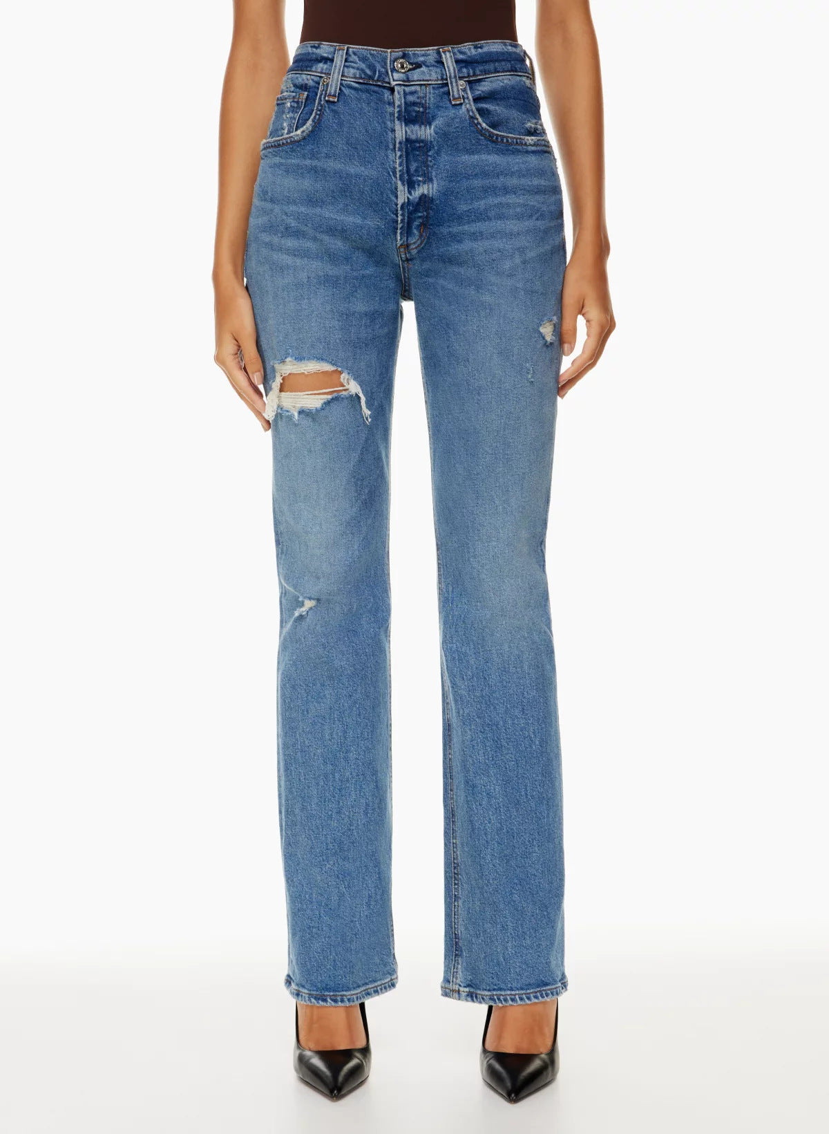 ELINA – Jeansy z wysokim stanem i prostą nogawką