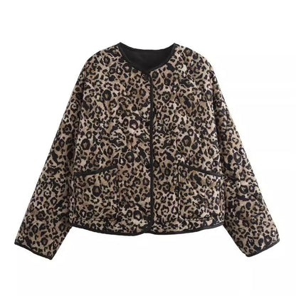 STINA - LEOPARD | CZARNY BIAŁY - KURTKA LEKKA