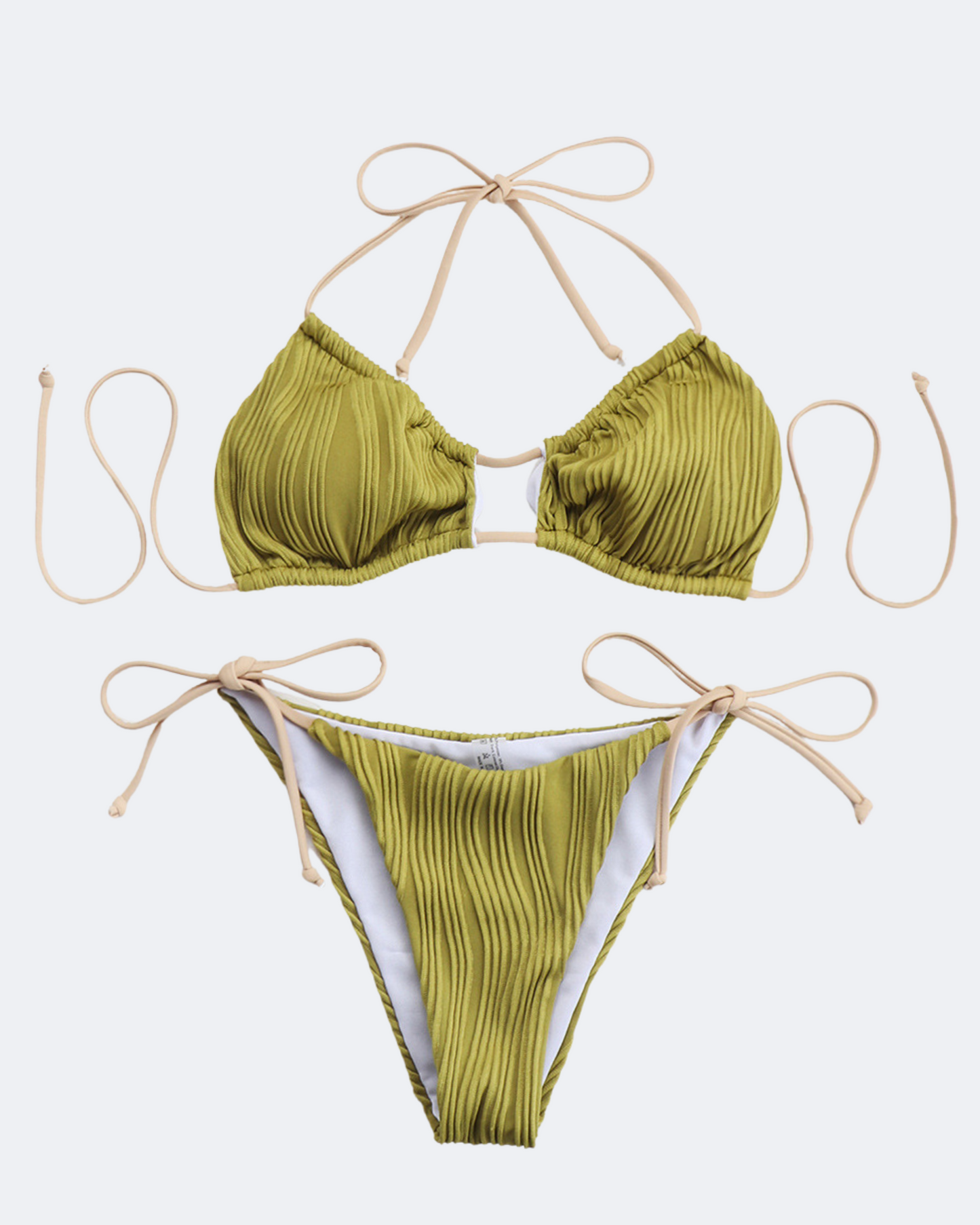 ISABELLA – Top bikini i majtki bikini | Stylowy zestaw bikini z falistą strukturą